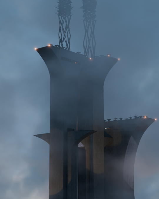 Torre de TV digital de Brasília reimaginada em um ambiente futurista e distópico